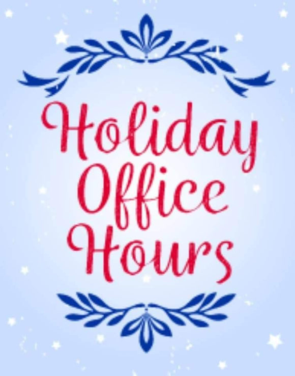 Holiday Hours 2020 - Casz's Country Craft's 