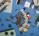 Handmade 0 to 9 Numbered Stitch Marker Set With Progress Keeper