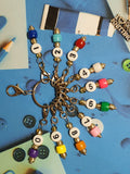 Handmade 0 to 9 Numbered Stitch Marker Set With Progress Keeper