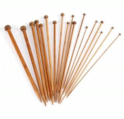 Bamboo 25 cm (L) Single Point Bamboo Knitting Needle Set - Casz's Country Craft's 