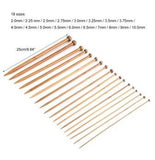 Bamboo 25 cm (L) Single Point Bamboo Knitting Needle Set - Casz's Country Craft's 