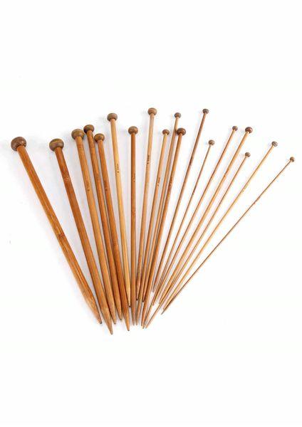 35 cm Long Single Pointed Bamboo Knitting Needle Set - Casz's Country Craft's 