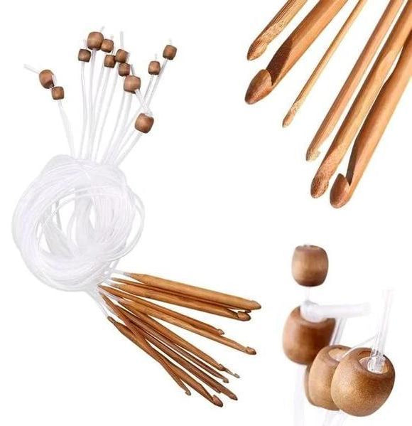 Bamboo 12 Piece Tunisian Crochet Set - Casz's Country Craft's 