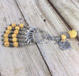 Handmade Notion Crochet Yellow And Black Tibetan Silver Stitch Marker Set - Casz's Country Craft's 